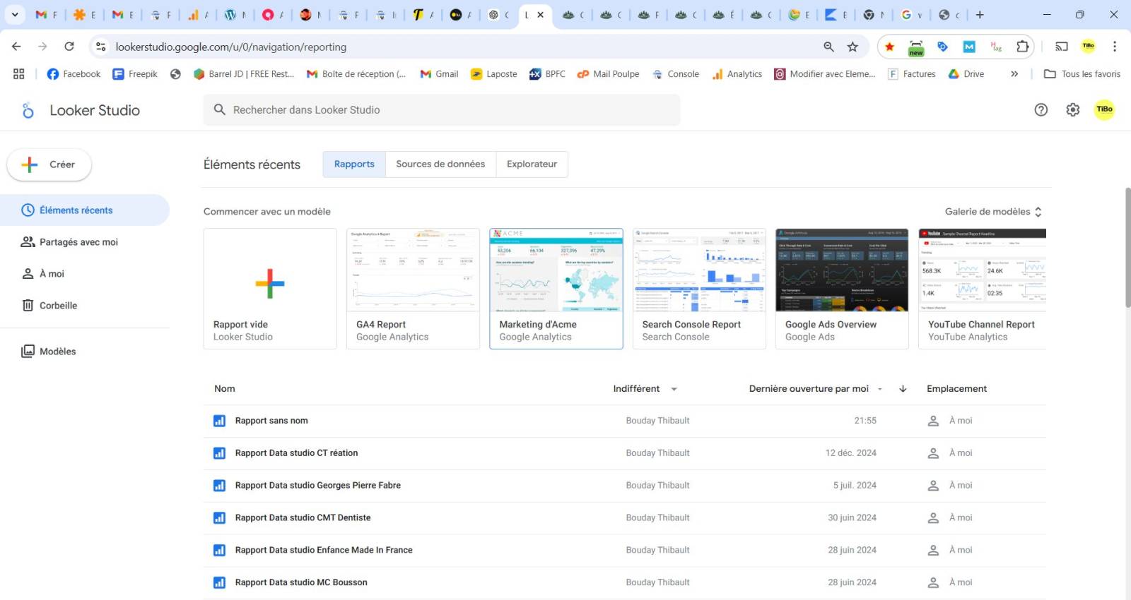 Google Data studio créer modèle