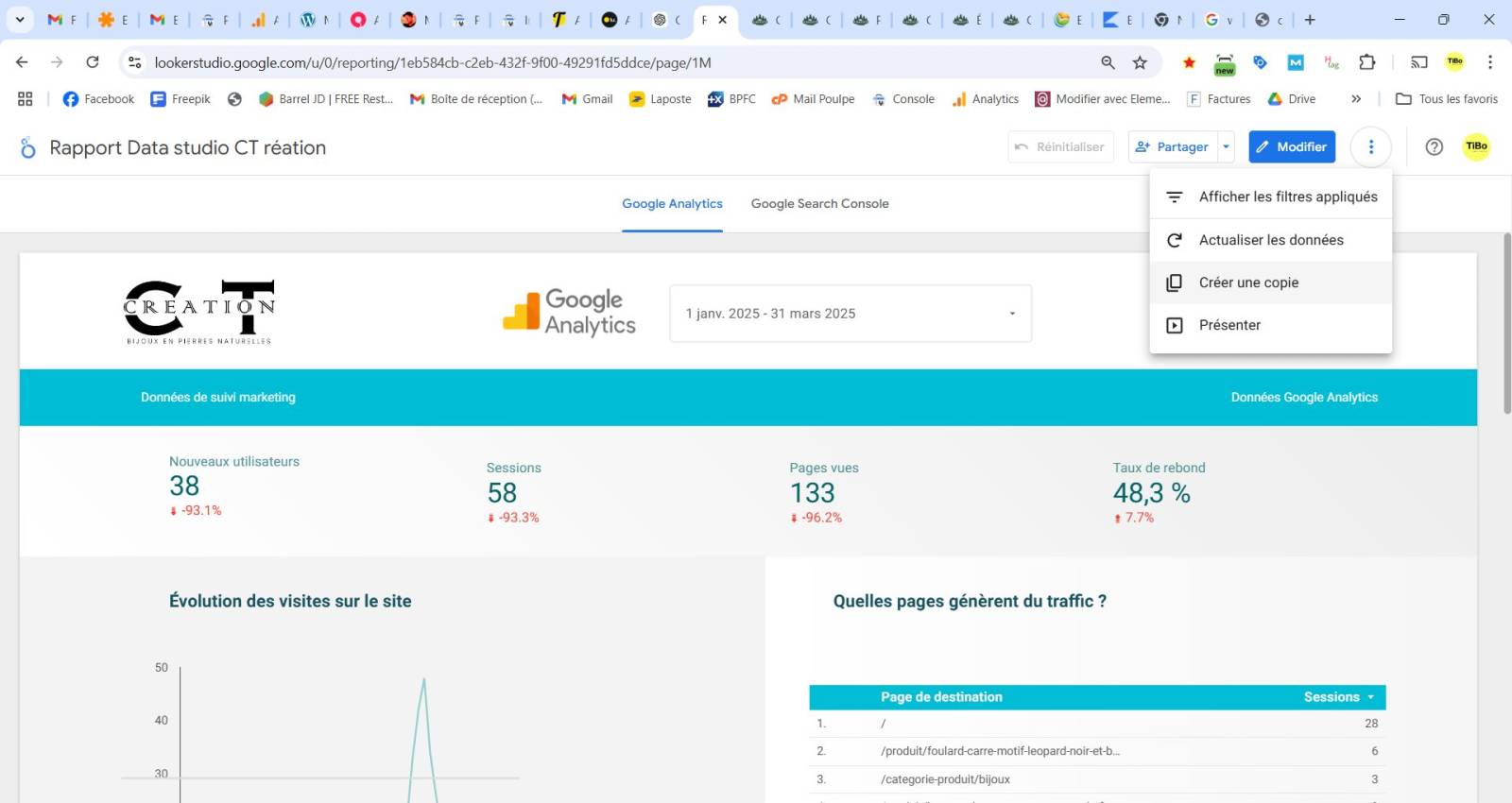 Google Data studio créer copie